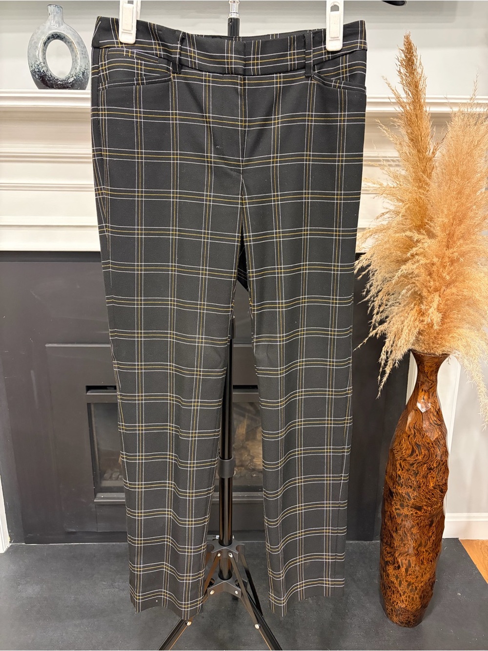 White House Black Market Black Plaid The Slim Ankle Pants